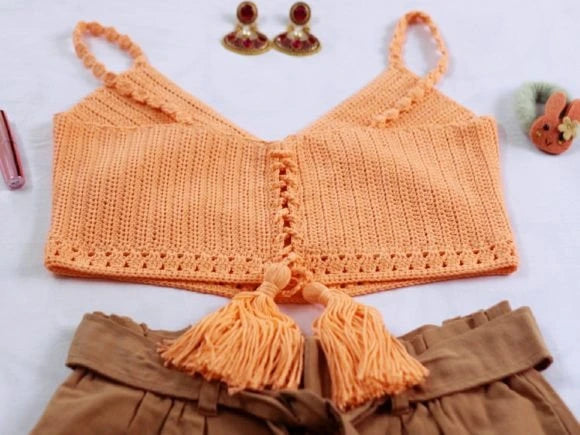 Blossom Crop Top Crochet Pattern β Corset Lace-Up Back