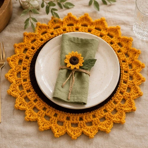 Sunflower Placemat Crochet Pattern