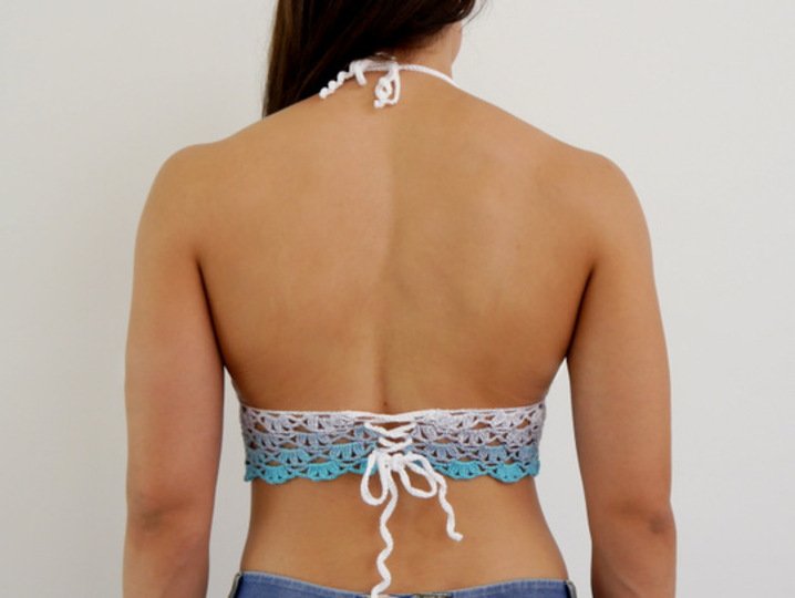 Crochet pattern - crocheted triangle bikini top
