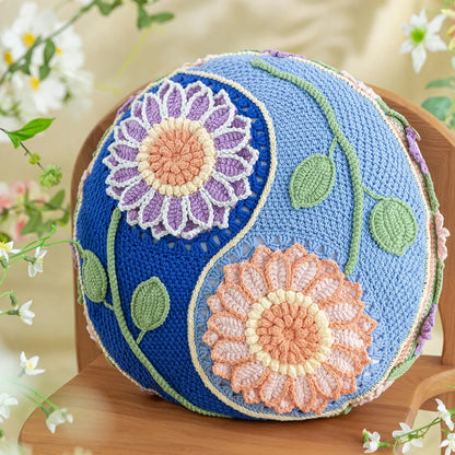 3D Sunflower Pillow Crochet Pattern — Round Floral Cushion Cover