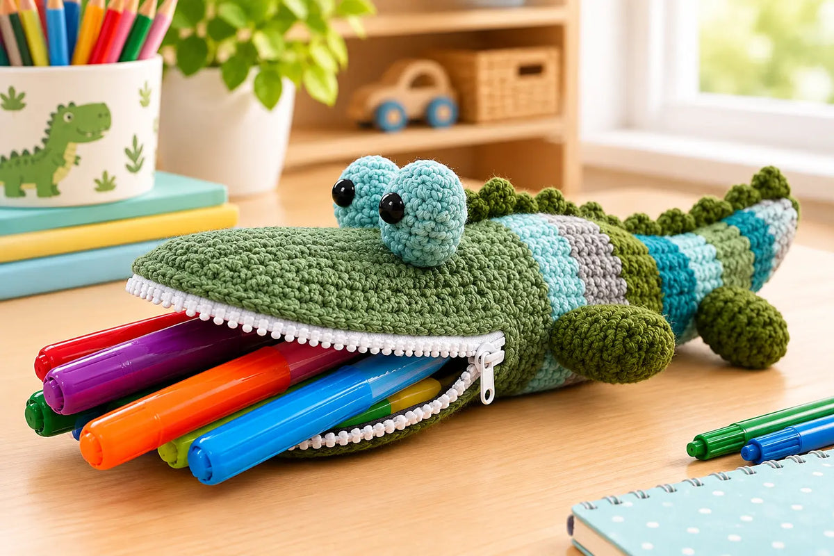 Snappy Croc Zip Pouch — Full Pattern