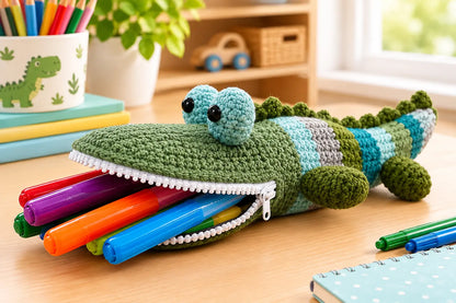 Snappy Croc Zip Pouch — Full Pattern
