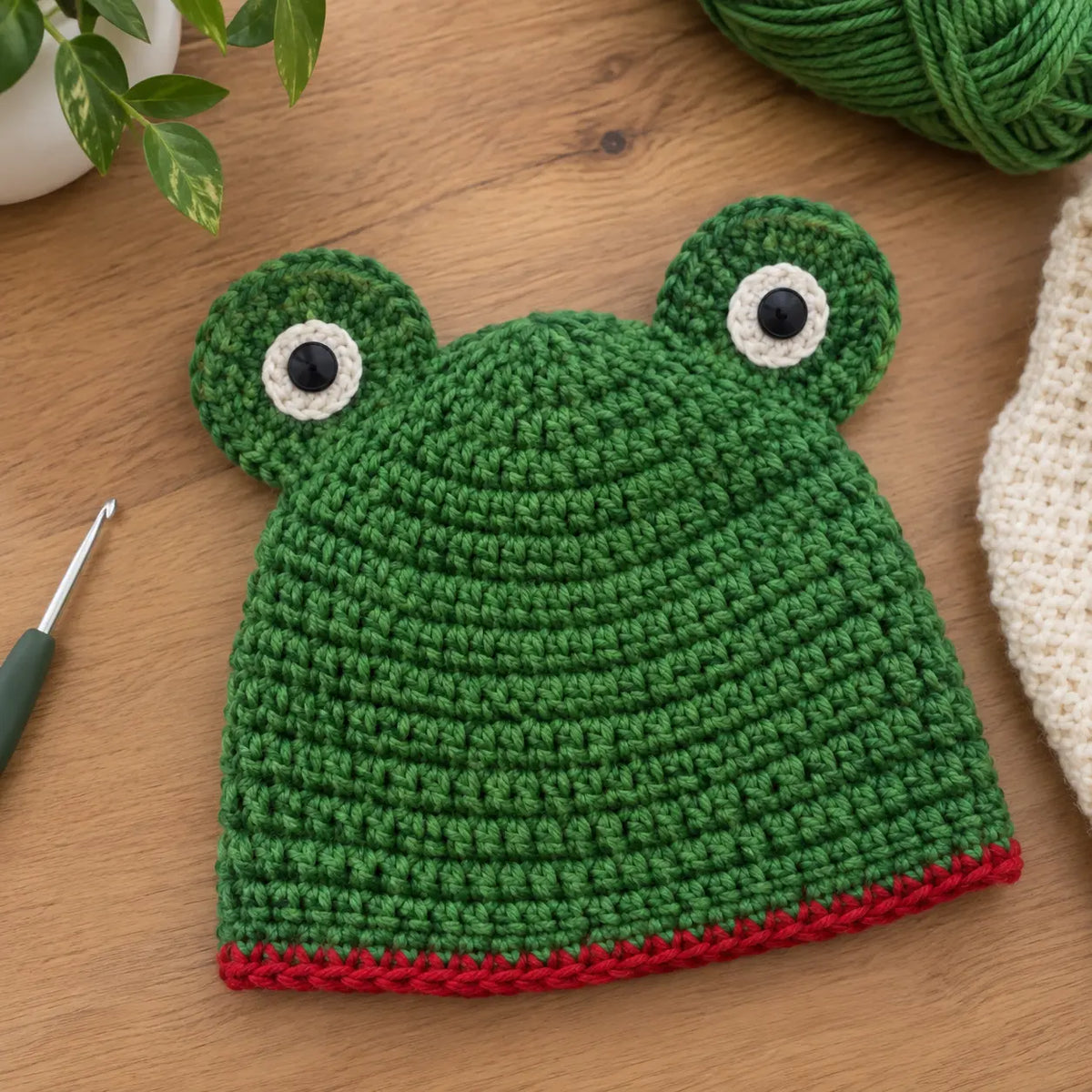 Ribbit the Frog Beanie — Full Pattern