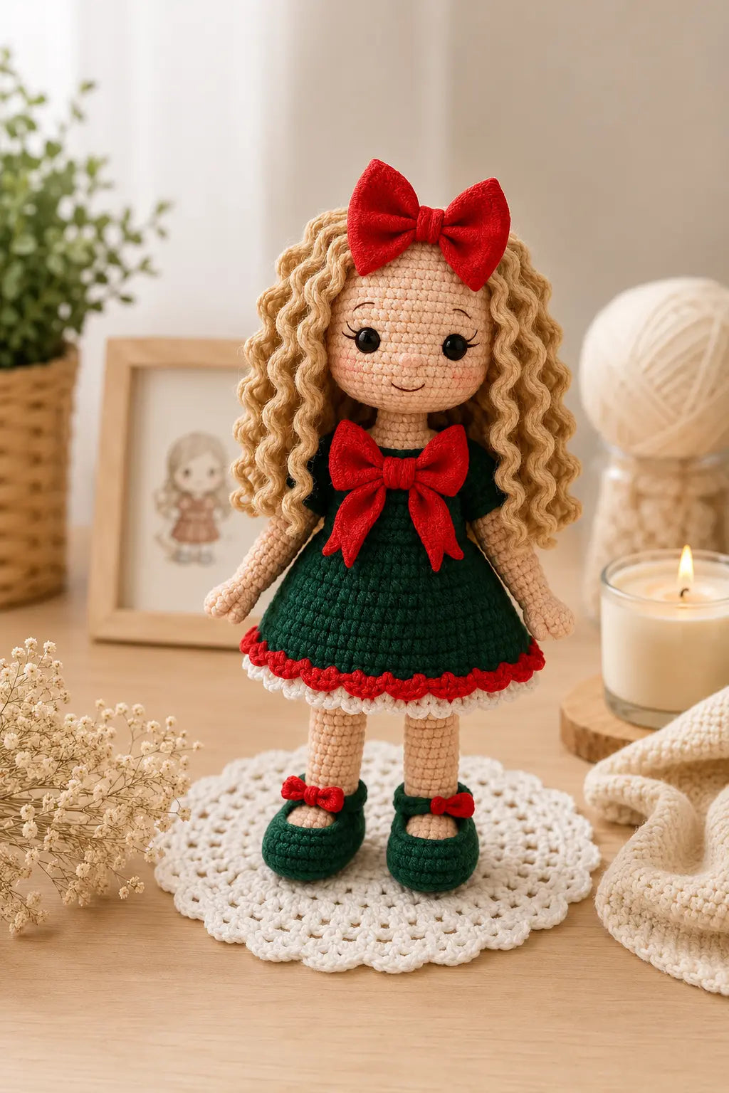 Poseable Doll Crochet Pattern — 24cm Amigurumi Art Doll, Rooted Hair