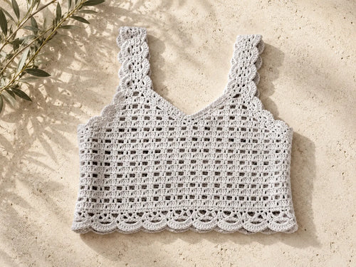 Boho Crop Top Crochet Pattern — Light N Breezy Airy Mesh Crop