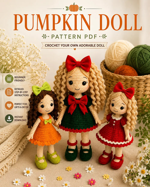 Poseable Doll Crochet Pattern — 24cm Amigurumi Art Doll, Rooted Hair