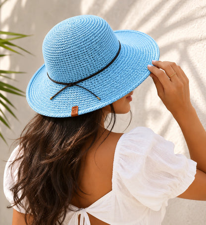 Wide Brim Raffia Sun Hat Crochet Pattern — Floppy Summer Beach Hat