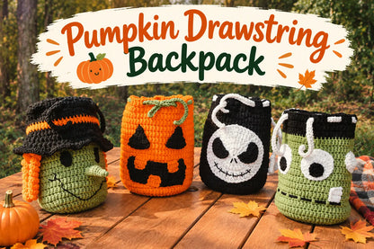 Pumpkin Drawstring Backpack