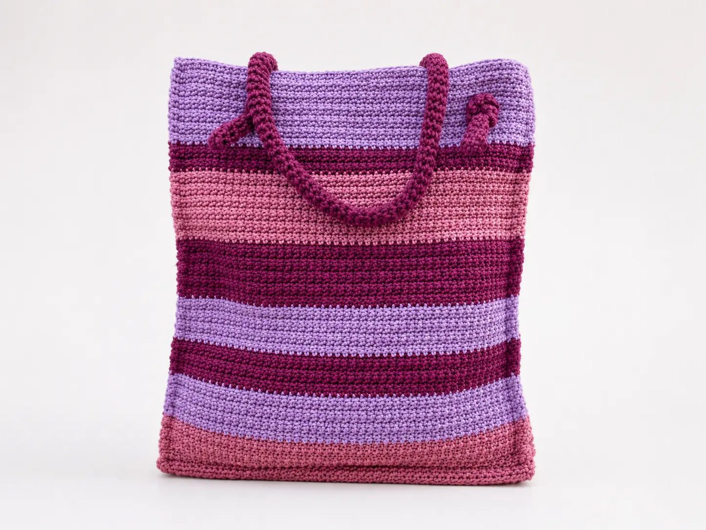 Striped Crochet Tote Bag Pattern — Starboard Tote, Structured Linked-DC Market Bag