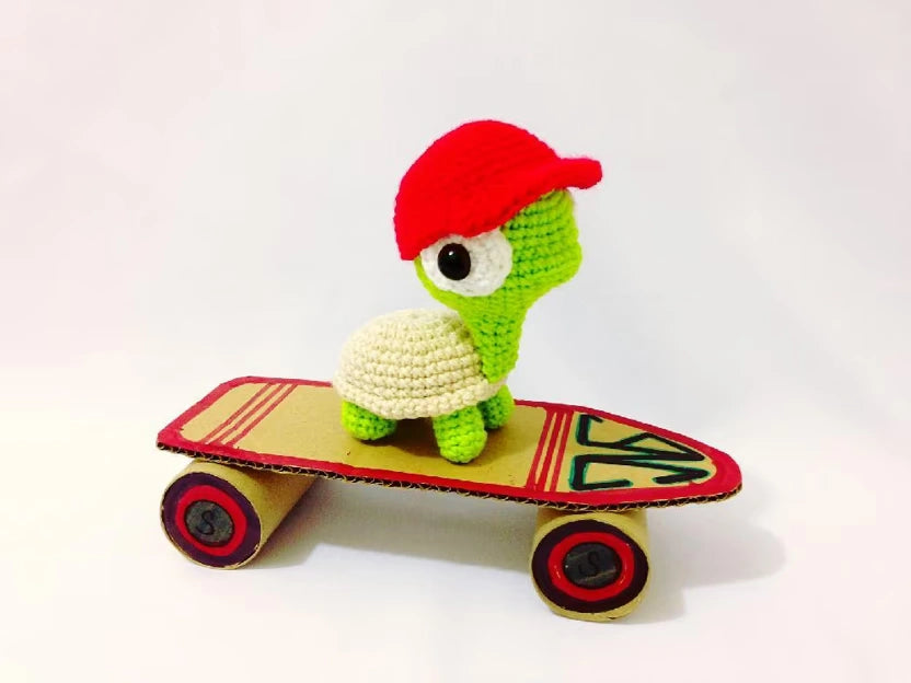 Skater Turtle Amigurumi Crochet Pattern — Casey the Turtle with Skateboard