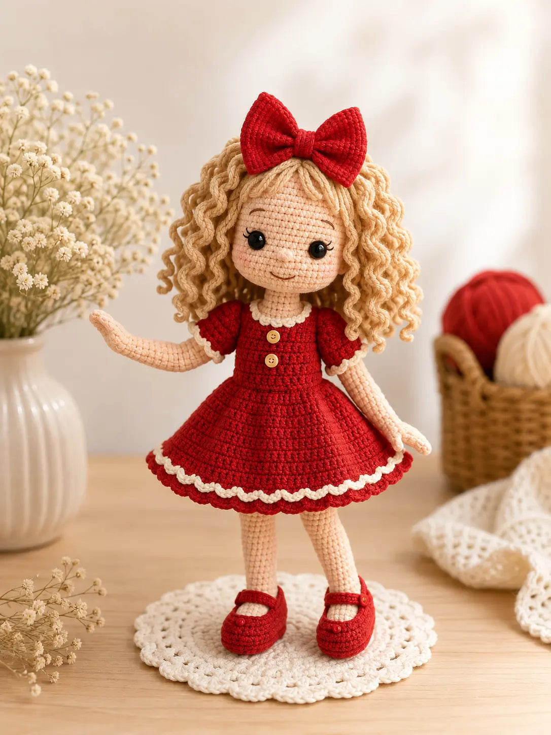 Poseable Doll Crochet Pattern — 24cm Amigurumi Art Doll, Rooted Hair