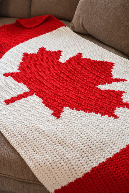 The Canadian Flag Blanket — Crochet Pattern