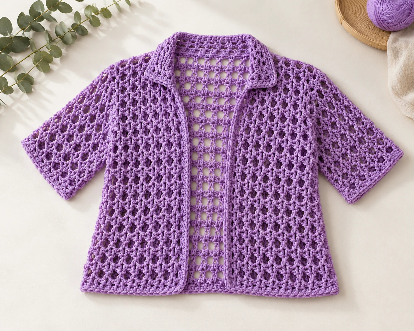 Chunky Mesh Overshirt Crochet Pattern — Oversized Cardigan