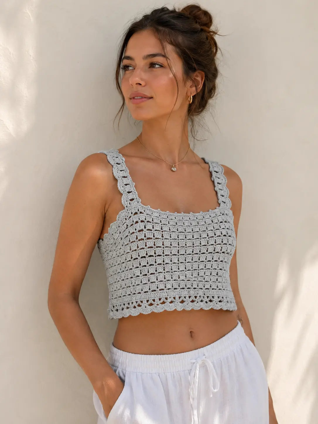 Boho Crop Top Crochet Pattern — Light N Breezy Airy Mesh Crop