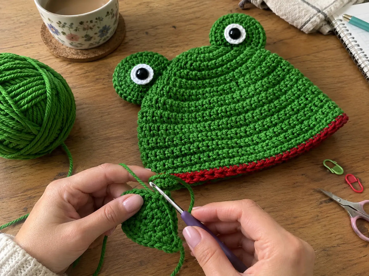 Ribbit the Frog Beanie — Full Pattern