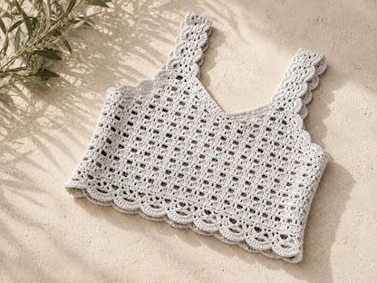 Boho Crop Top Crochet Pattern — Light N Breezy Airy Mesh Crop