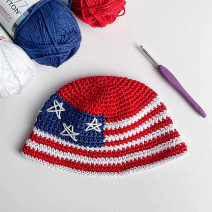American Flag Bucket Hat — Crochet Pattern