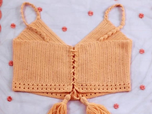 Blossom Crop Top Crochet Pattern — Corset Lace-Up Back