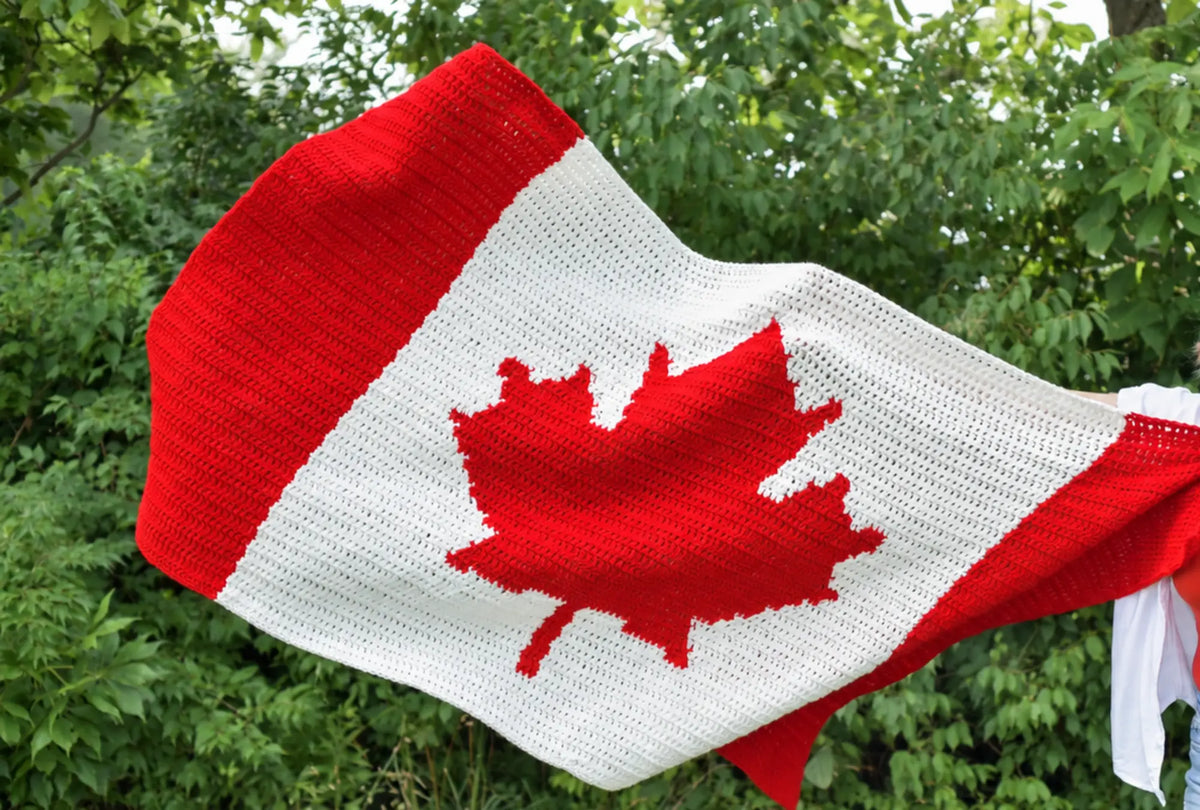 The Canadian Flag Blanket — Crochet Pattern