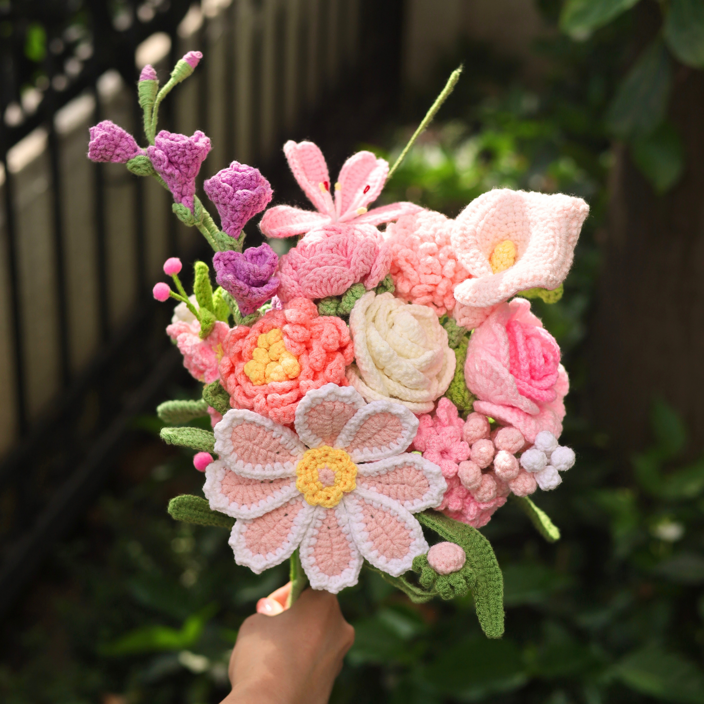 Handmade crochet flower bouquet