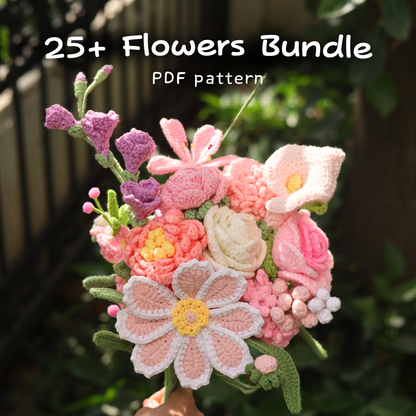 25+ Flowers Bundle Crochet Pattern