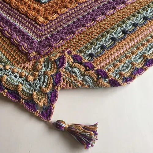 Lost in Time Shawl Crochet Pattern — Triangular Textured Wrap