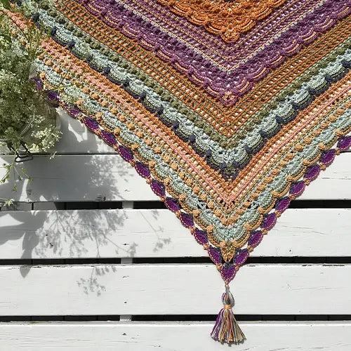 Lost in Time Shawl Crochet Pattern — Triangular Textured Wrap