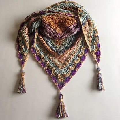 Lost in Time Shawl Crochet Pattern — Triangular Textured Wrap