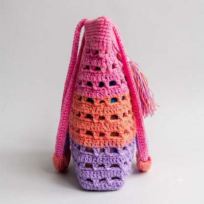 Crochet Market Bag Pattern — Mesh Tote Bag, Reusable Shopping Bag