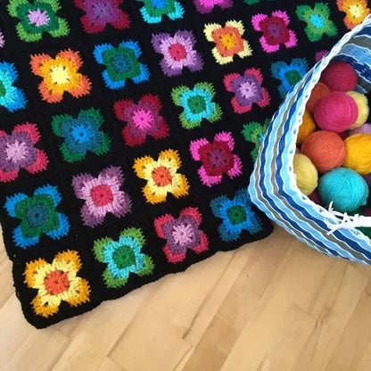 Retro Vibe Granny Square Crochet Pattern — Textured Color Motif for Blankets
