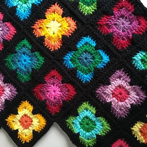Retro Vibe Granny Square Crochet Pattern — Textured Color Motif for Blankets