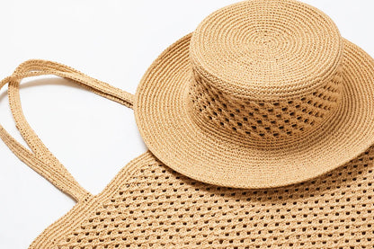 Raffia Sun Hat Crochet Pattern — Flat Top Boater Hat, Structured Brim,