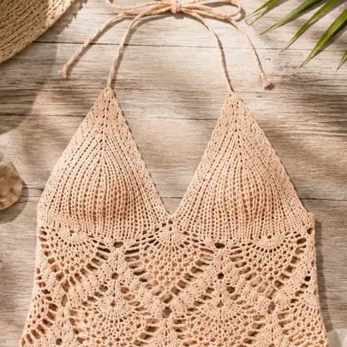Pineapple Stitch Halter Top Crochet Pattern — Boho Lace Crop Top