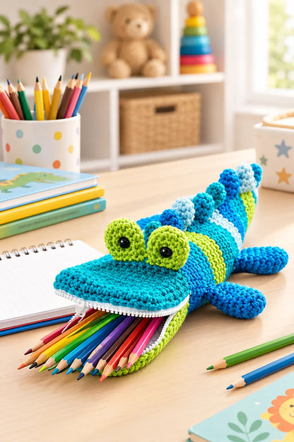 Snappy Croc Zip Pouch — Full Pattern