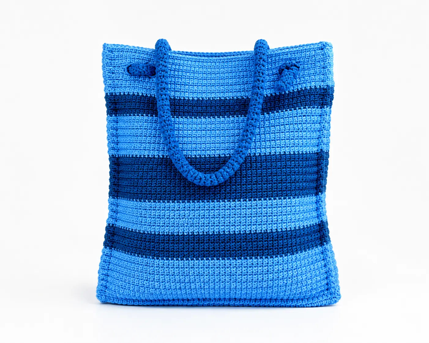 Striped Crochet Tote Bag Pattern — Starboard Tote, Structured Linked-DC Market Bag