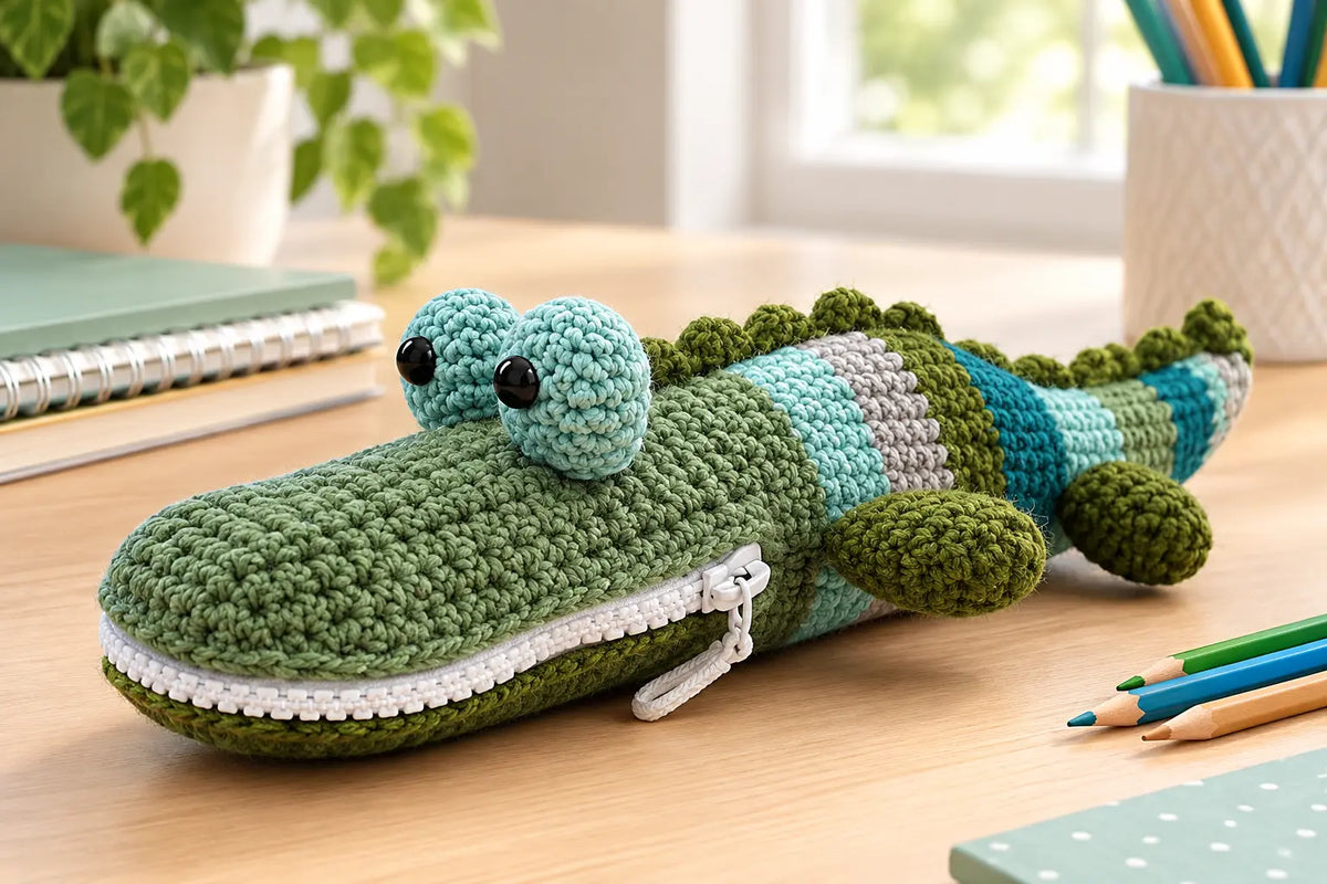 Snappy Croc Zip Pouch — Full Pattern