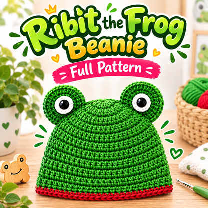 Ribbit the Frog Beanie — Full Pattern