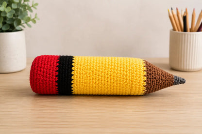 Pencil Pen Holder Crochet Pattern — Giant Pencil Desk Organizer