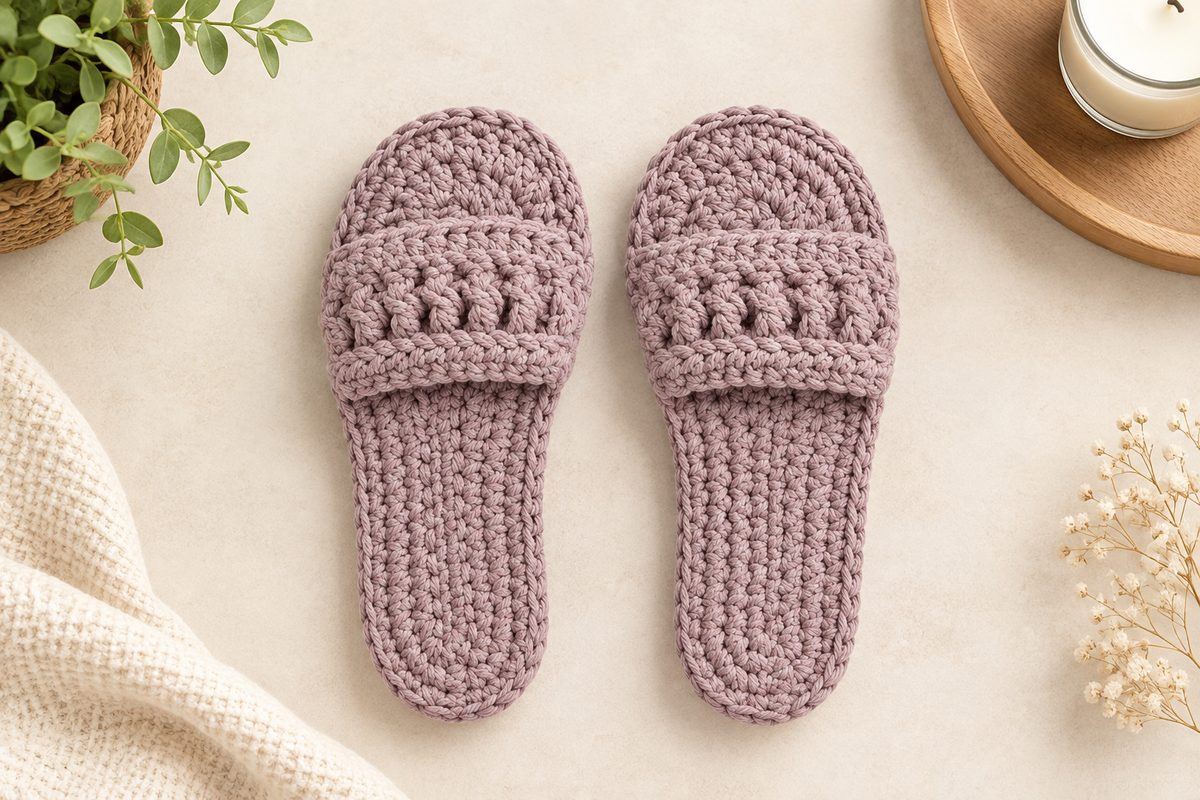 The Sunday Slide Slippers — Crochet Pattern