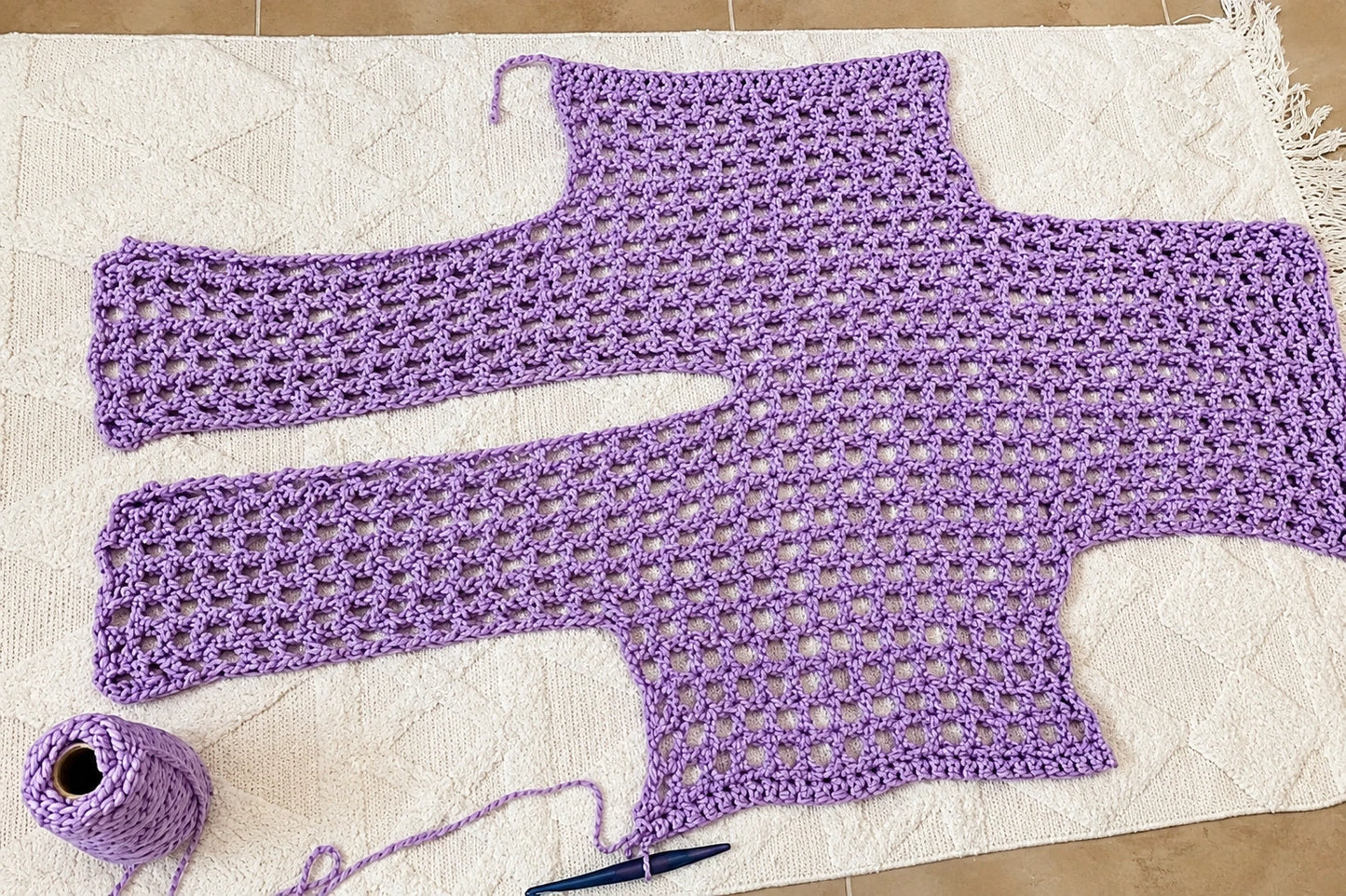 Chunky Mesh Overshirt Crochet Pattern — Oversized Cardigan