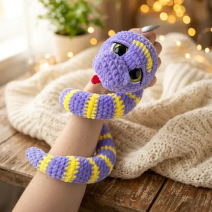 Plush Snake Crochet Pattern — Poseable Velvet Snake Amigurumi