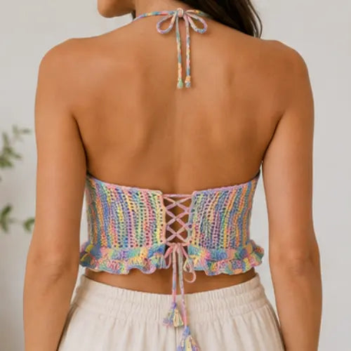 Sweet Treat Ruffle Crop Top Crochet Pattern — Boho Summer Top