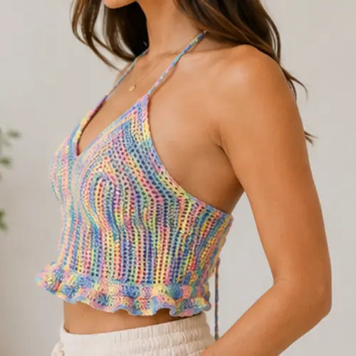Sweet Treat Ruffle Crop Top Crochet Pattern — Boho Summer Top
